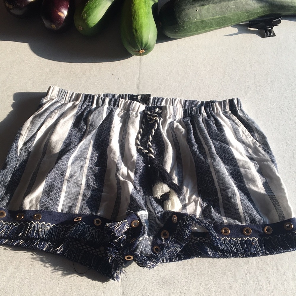 Striped white and blue shorts